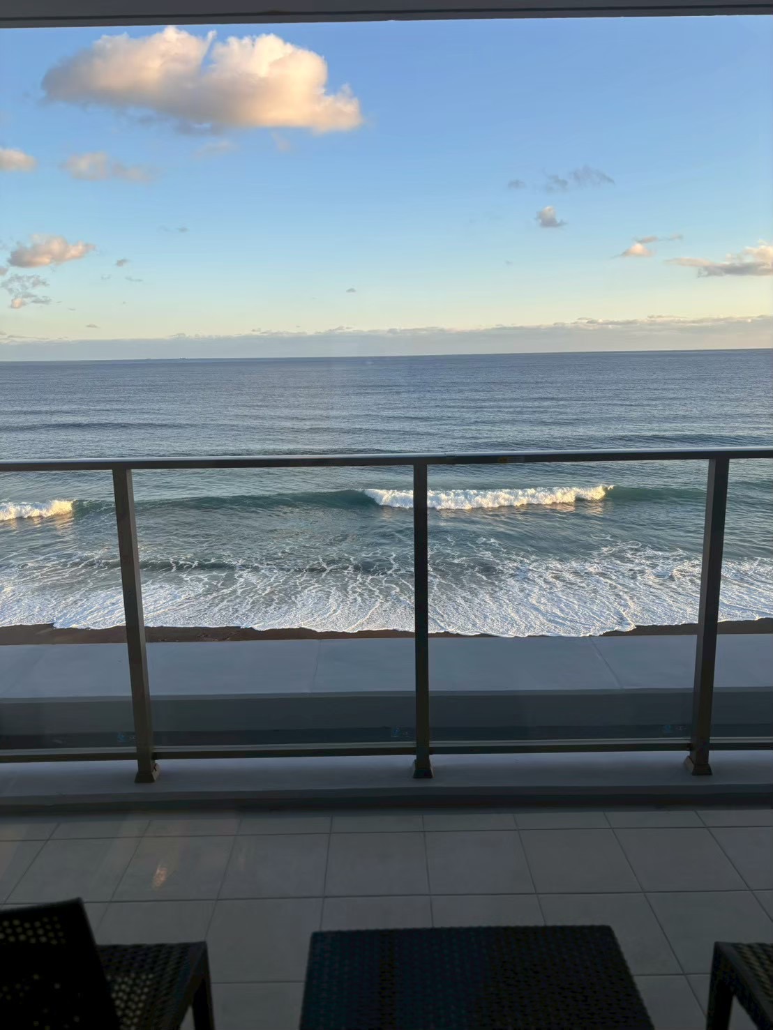 オーシャンビューのバルコニー